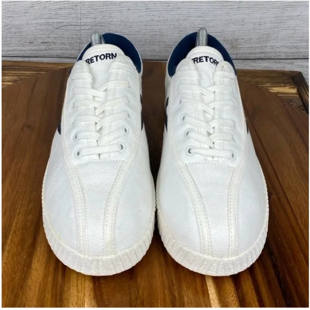 Tretorn White Sneakers with Navy Detail - Picture 7 of 10